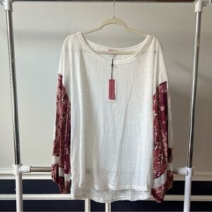 Andree By Unit Printed Balloon Sleeve Top